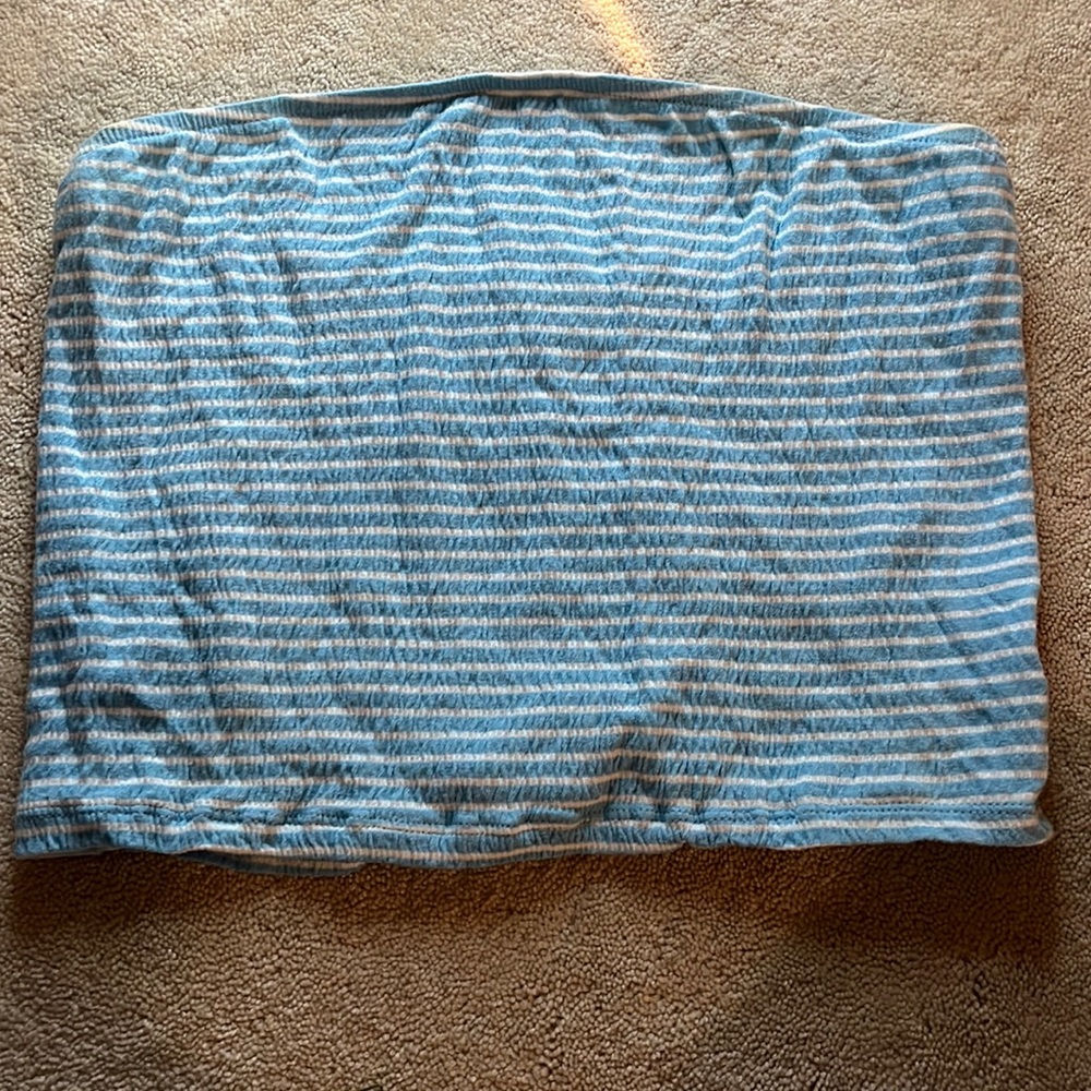 American Eagle Blue and White Striped Tube Top